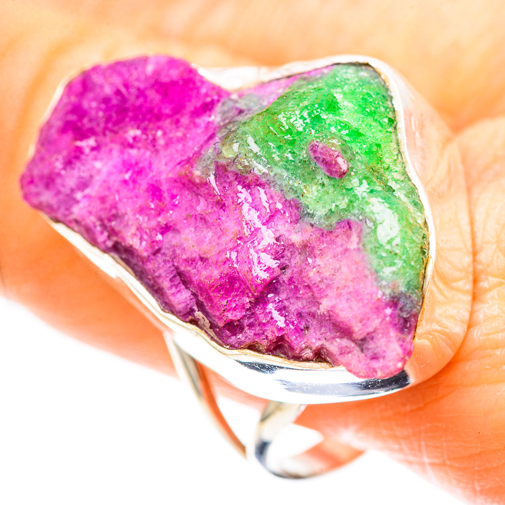 Large Rough Ruby Zoisite 925 Sterling Silver Ring Size 11.5 (925 Sterling Silver) RING137325