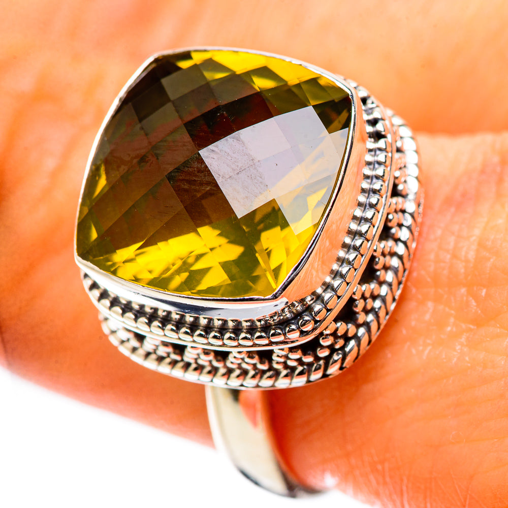 Anasilvercos Faceted Citrine Ring Size 9 (925 Sterling Silver)