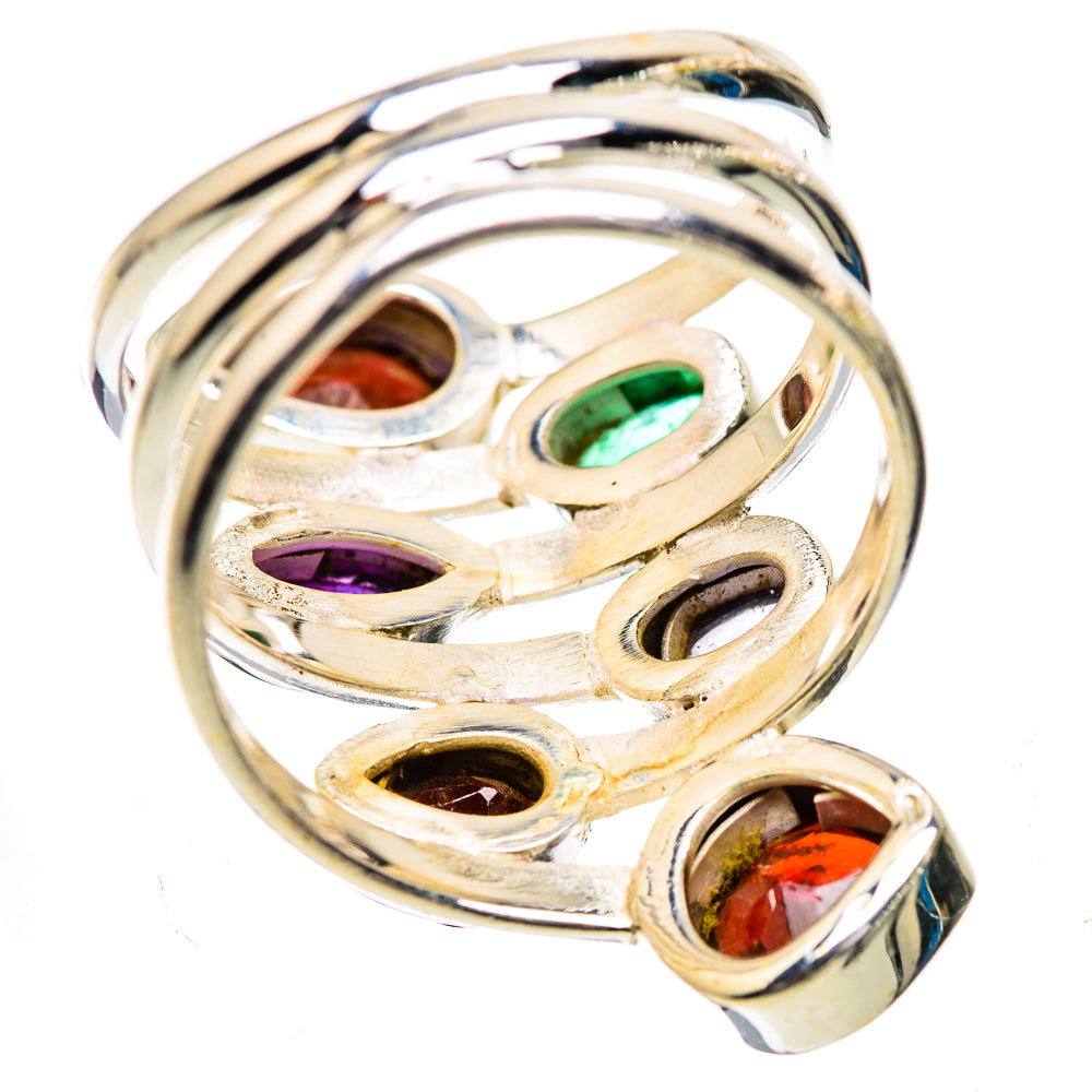 Large Garnet, Amethyst, Tanzanite, Emerald Ring Size 9 (925 Sterling Silver) RING135988