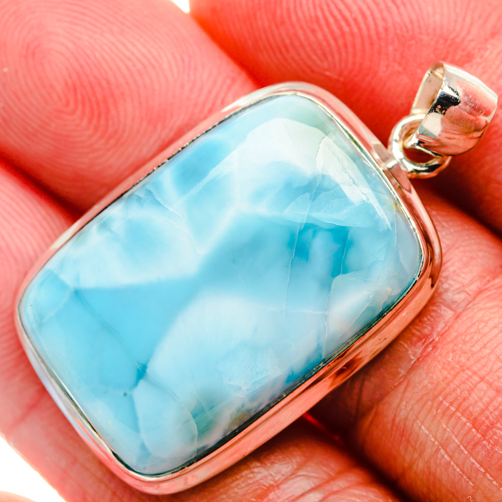 Larimar Pendant 1 5/8" (925 Sterling Silver) PD37456