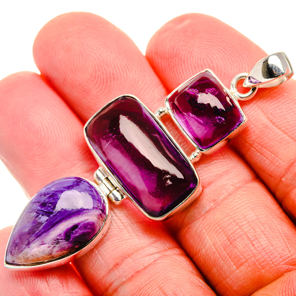 Amethyst Pendant 2 3/8" (925 Sterling Silver) PD37529