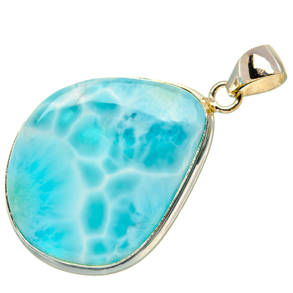Larimar Pendant 1 3/4"  (925 Sterling Silver) PD37206