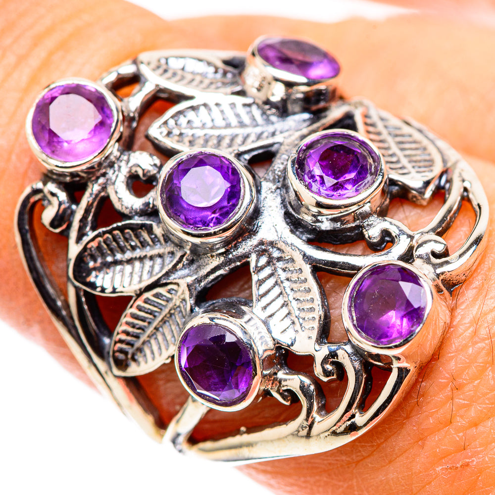 Faceted Amethyst 925 Sterling Silver Ring Size 8 (925 Sterling Silver) RING137704