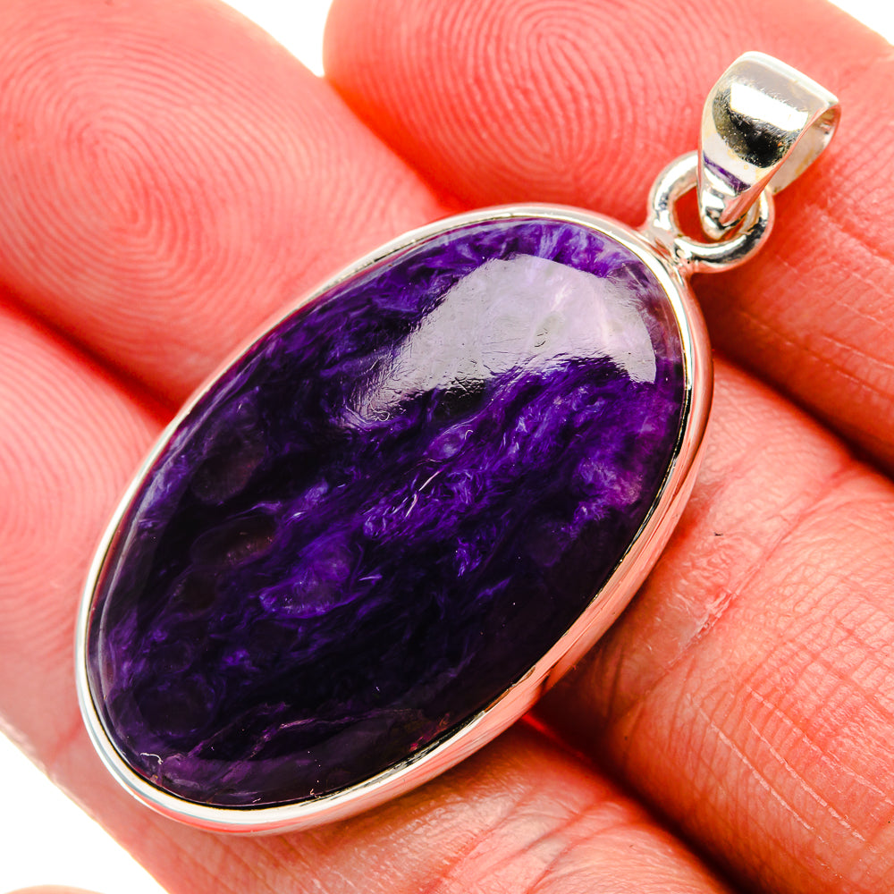 Charoite Pendant 1 3/4" (925 Sterling Silver) PD37559