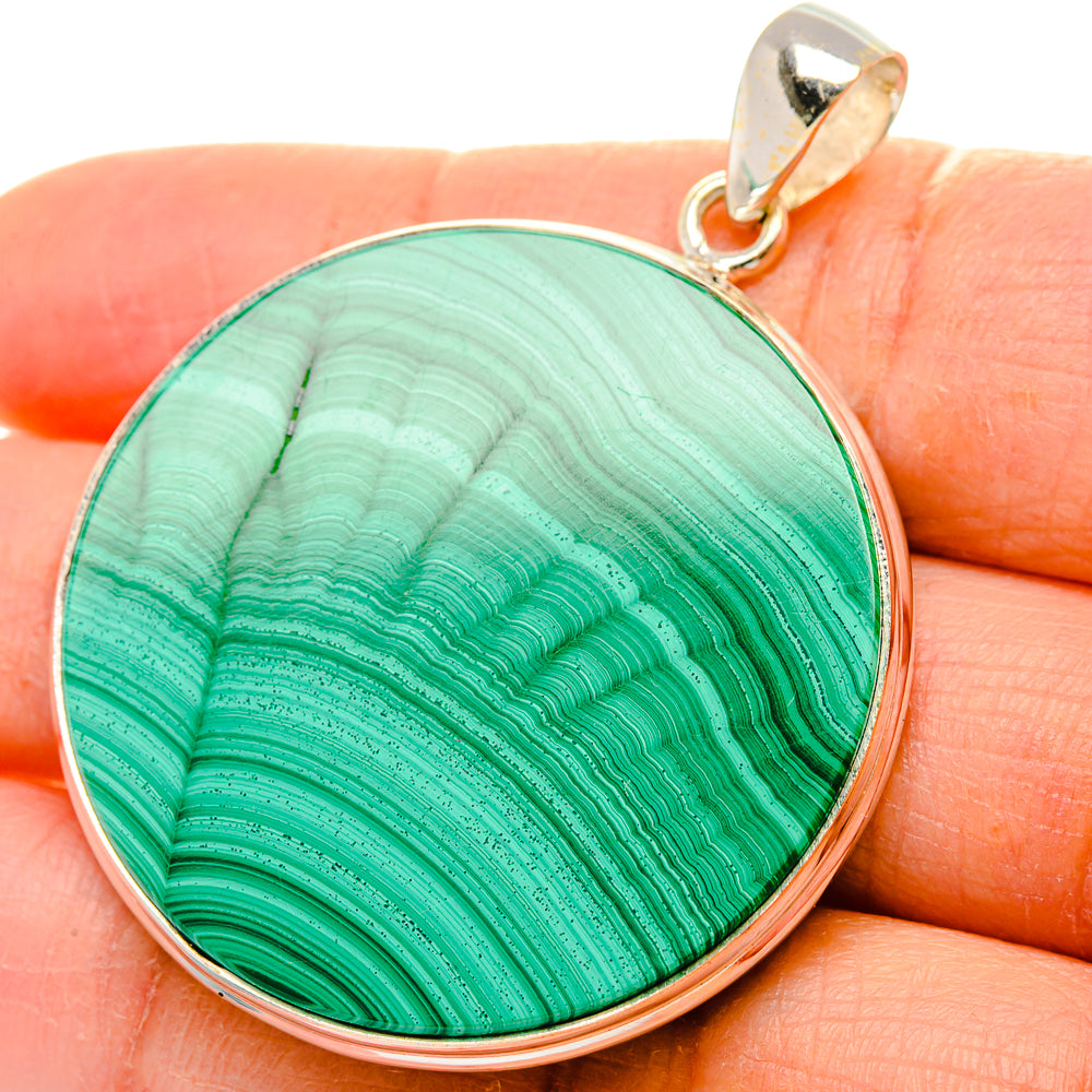 Malachite Pendant 2"  (925 Sterling Silver) PD37240