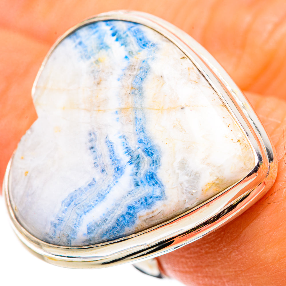 Large Blue Scheelite Ring Size 6.75 (925 Sterling Silver) RING136198