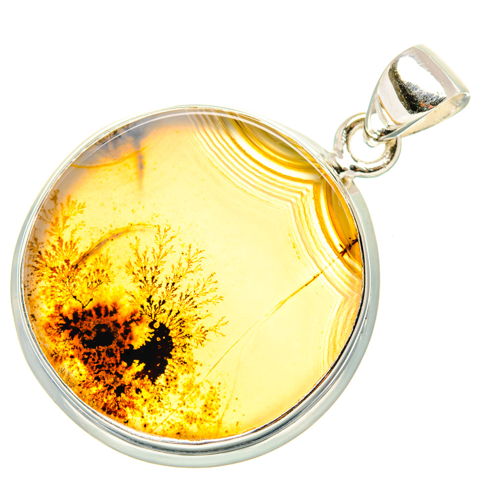 Scenic Dendritic Agate Pendant 1 1/2" (925 Sterling Silver) PD36875