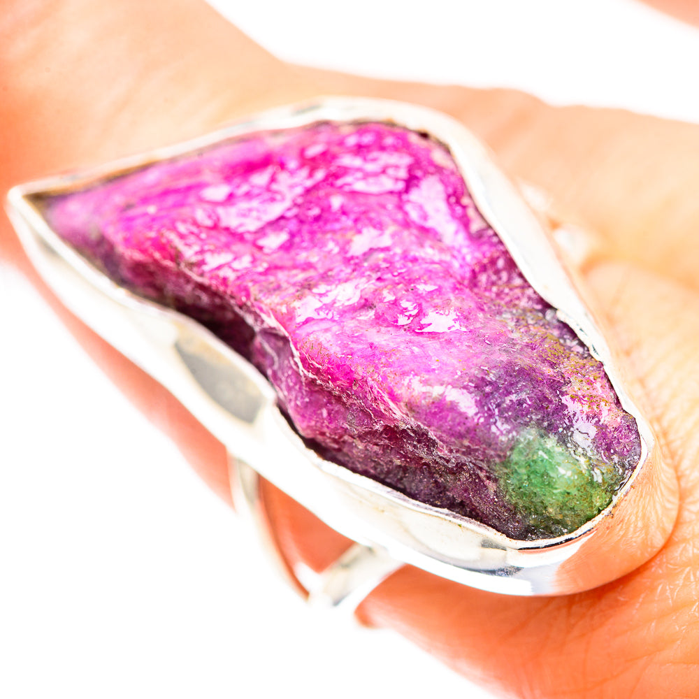 Large Rough Ruby Zoisite Ring Size 9 (925 Sterling Silver) RING136952