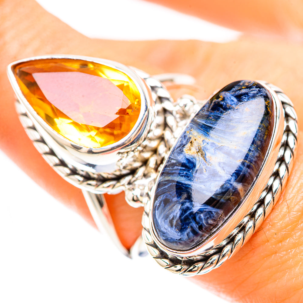 Large Pietersite, Citrine Ring Size 7.75 (925 Sterling Silver) RING136559