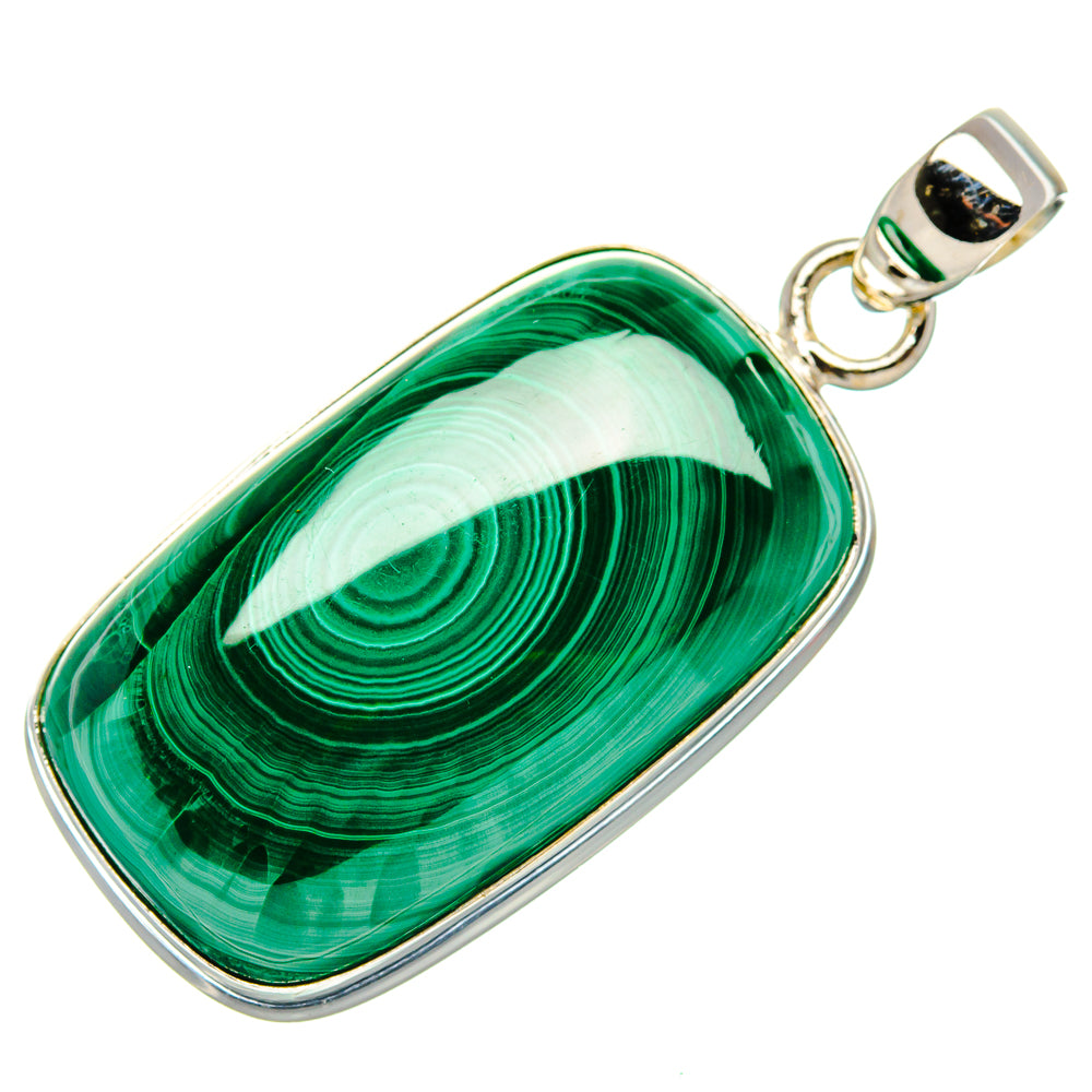 Malachite Pendant 1 5/8" (925 Sterling Silver) PD37099