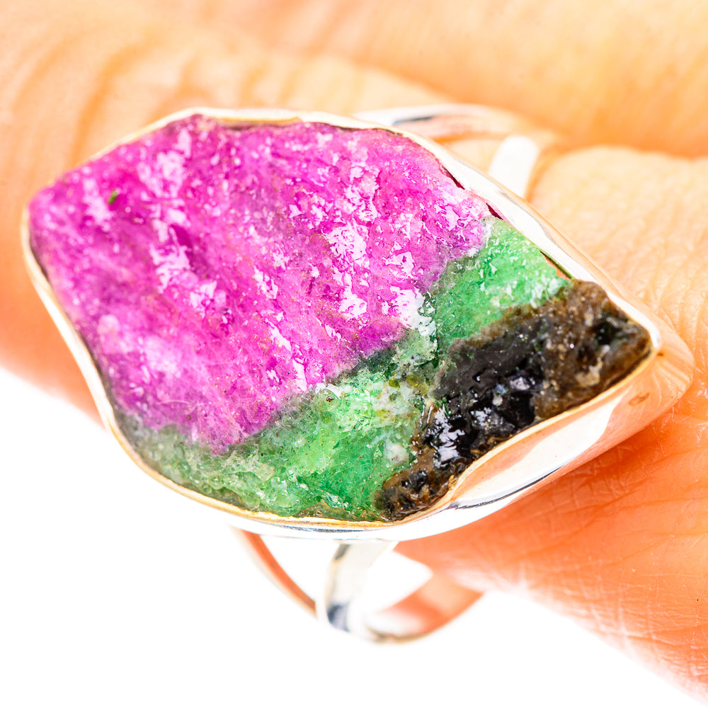 Large Rough Ruby Zoisite 925 Sterling Silver Ring Size 11.5 (925 Sterling Silver) RING137328