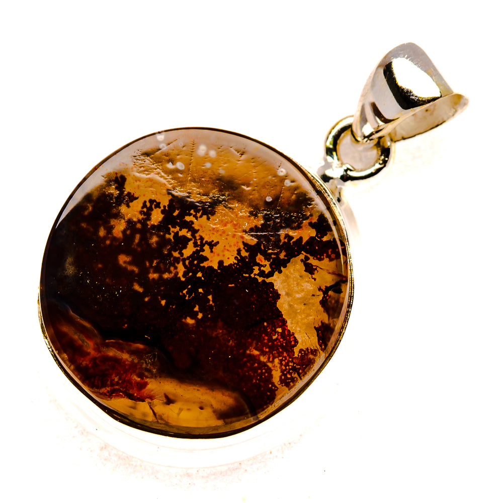 Scenic Dendritic Agate Pendant 1 1/4" (925 Sterling Silver) PD37350