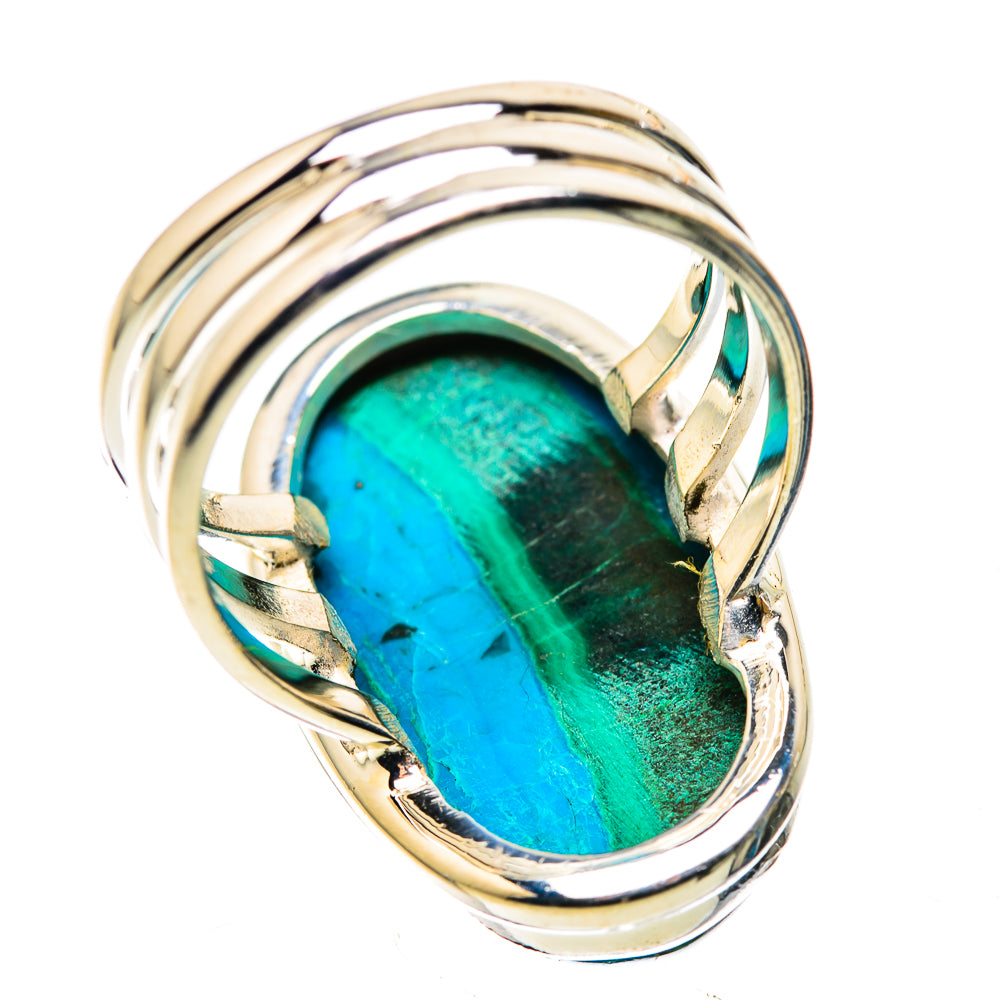Large Malachite In Chrysocolla Ring Size 8 (925 Sterling Silver) RING136185