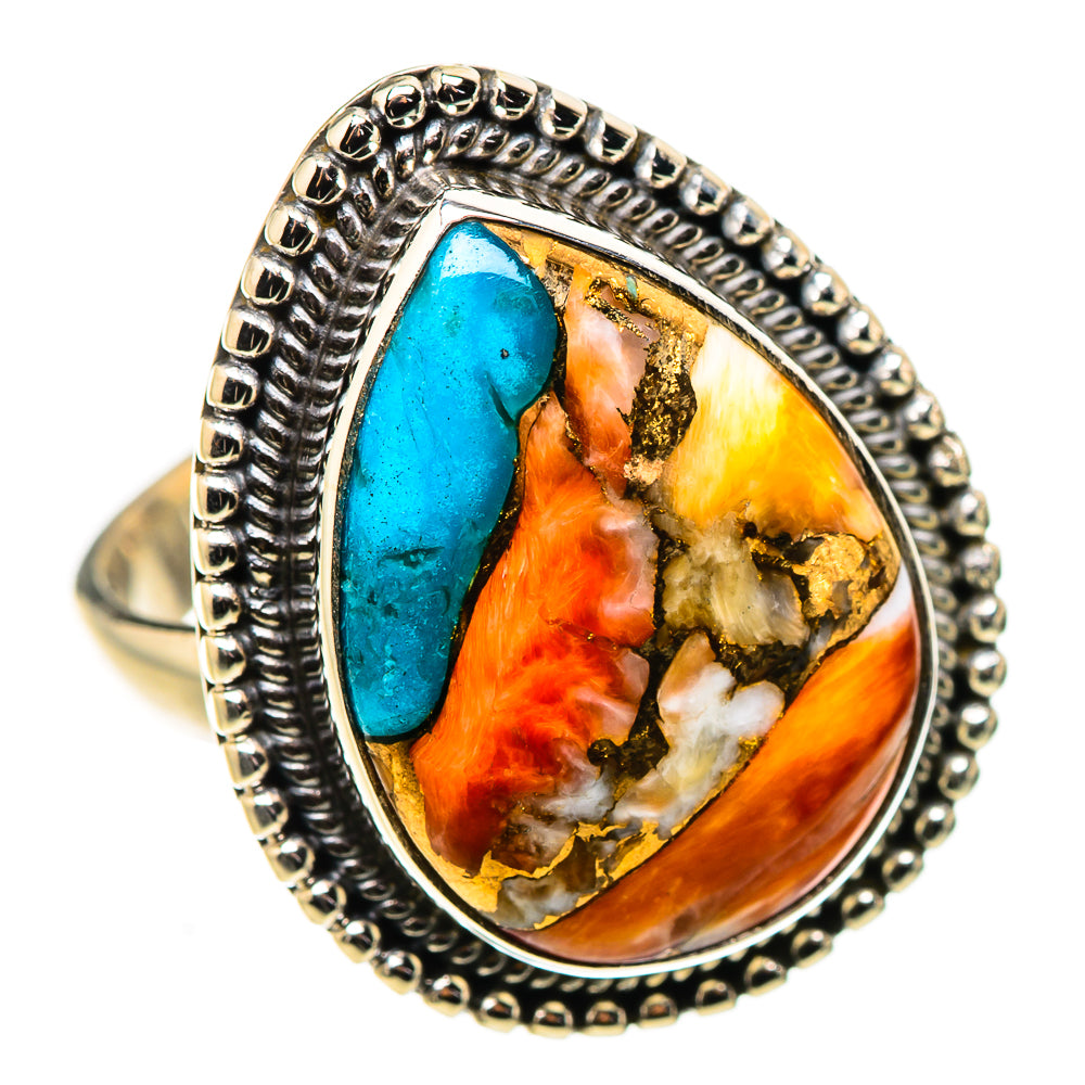 Spiny Oyster Turquoise Ring Size 7.25 (925 Sterling Silver) RING134890