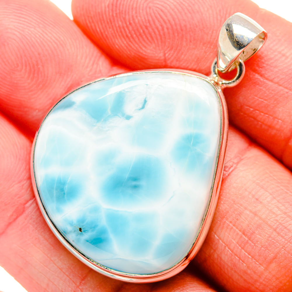 Larimar Pendant 1 3/4"  (925 Sterling Silver) PD36894