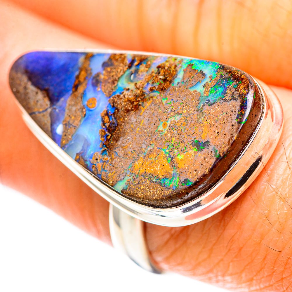 Large Australian Boulder Opal Ring Size 8.25 (925 Sterling Silver) RING136936