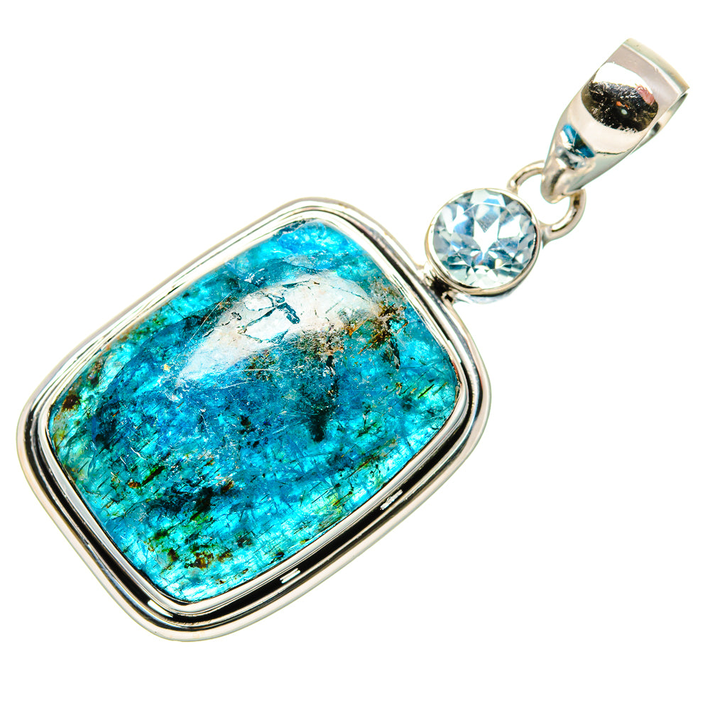Apatite, Blue Topaz Pendant 1 3/4" (925 Sterling Silver) PD36360