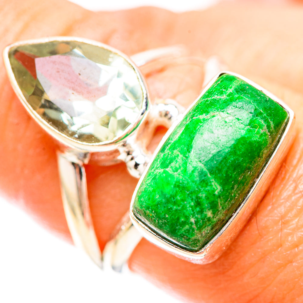 Maw Sit Sit, Green Amethyst 925 Sterling Silver Ring Size 7.5 Ana Co R136330
