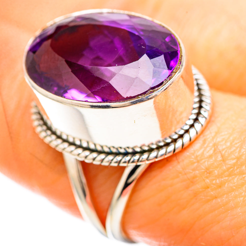 Large Faceted Amethyst Ring Size 8 (925 Sterling Silver) RING136524