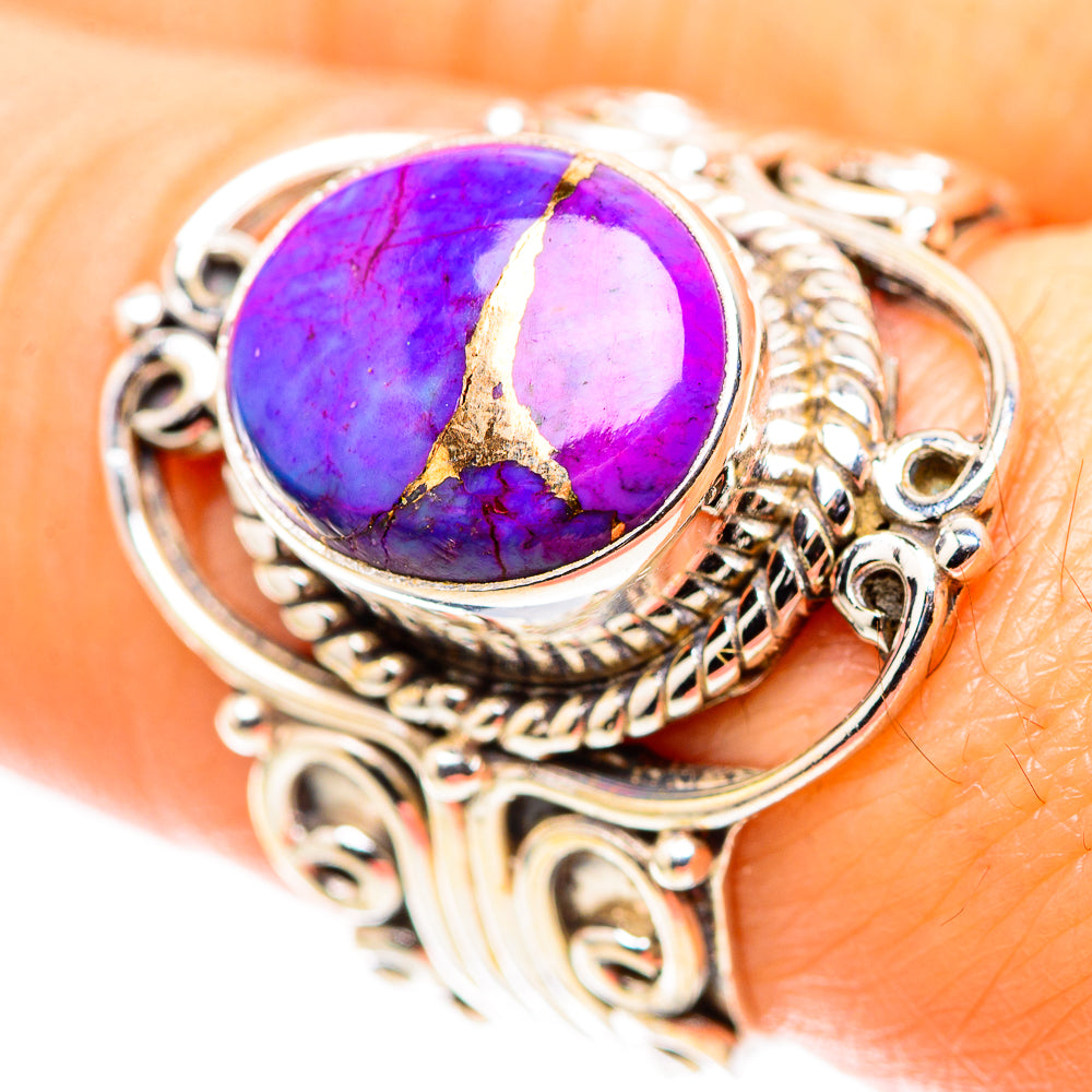 Purple Copper Composite Turquoise Ring Size 7.75 (925 Sterling Silver) RING136813
