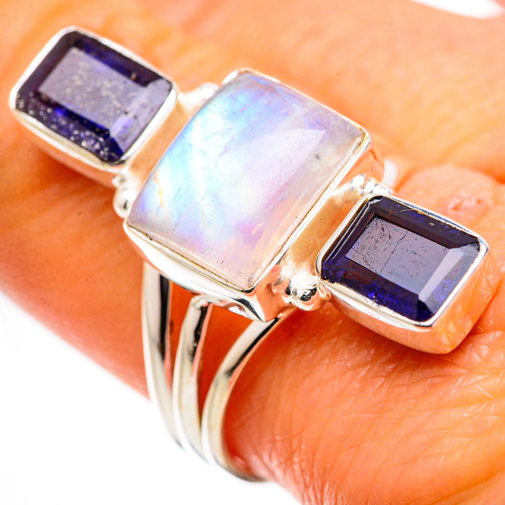 Rainbow Moonstone, Tanzanite Ring Size 9 (925 Sterling Silver) RING135609