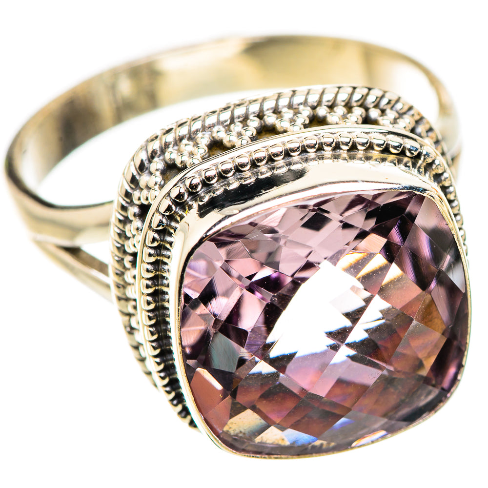 Faceted Pink Amethyst Ring Size 10.75 (925 Sterling Silver) RING135640