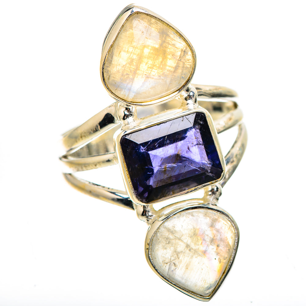 Rainbow Moonstone, Tanzanite 925 Sterling Silver Ring Size 7.25 Ana Co R135313