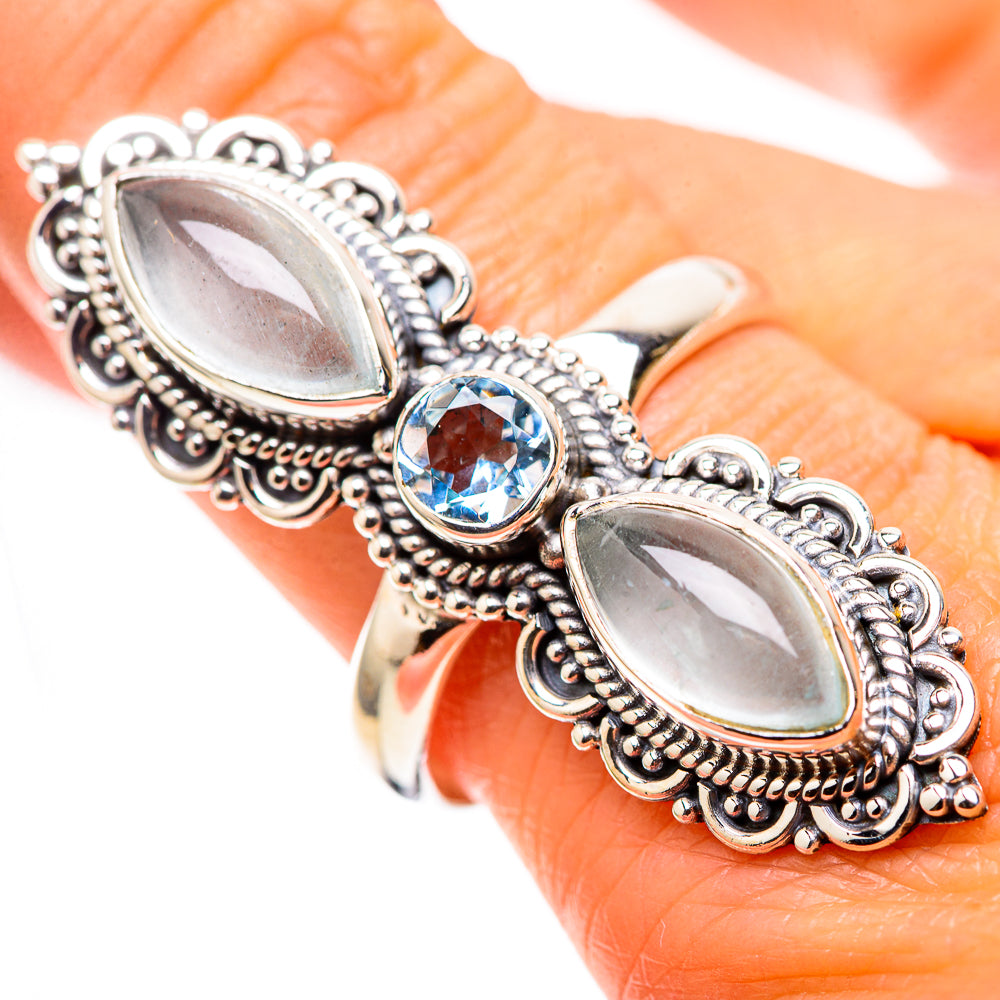 Large Natural Aquamarine, Blue Topaz 925 Sterling Silver Ring Size 9.75 (925 Sterling Silver) RING137795