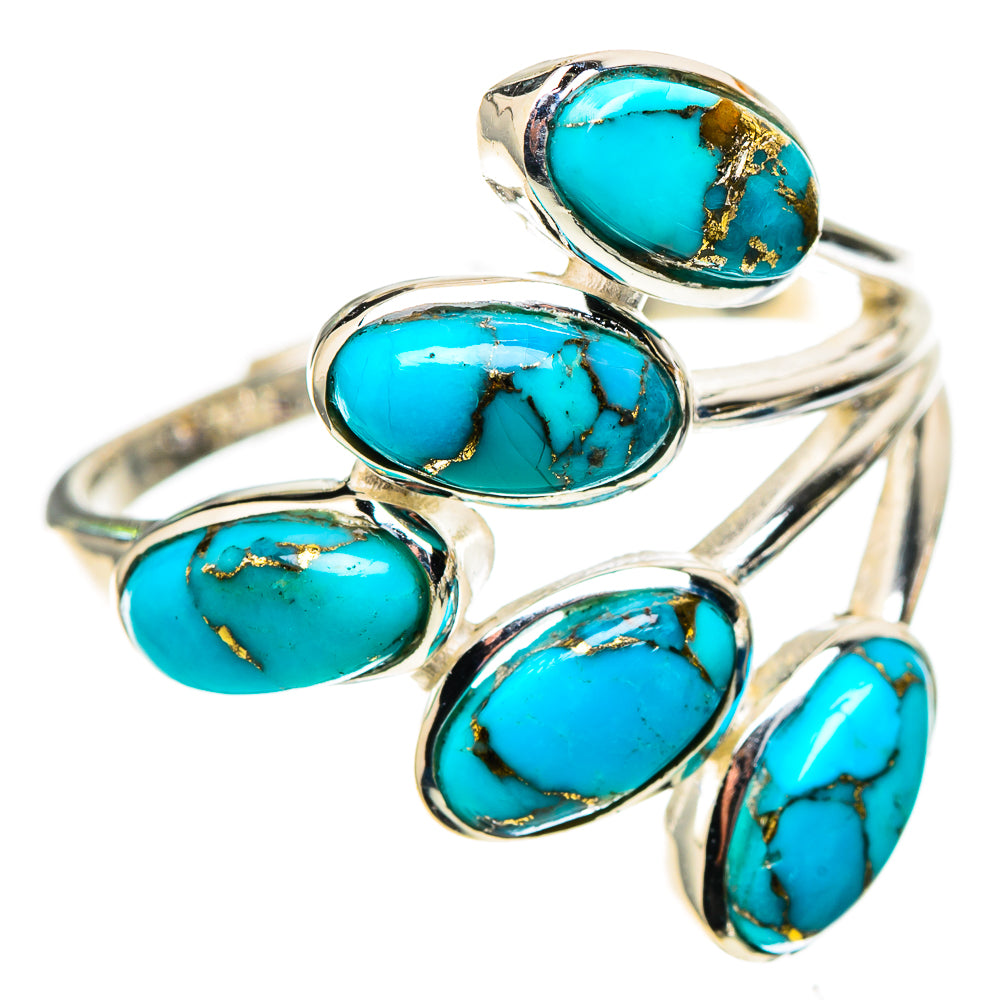 Blue Copper Composite Turquoise 925 Sterling Silver Ring Size 10 (925 Sterling Silver) RING137594