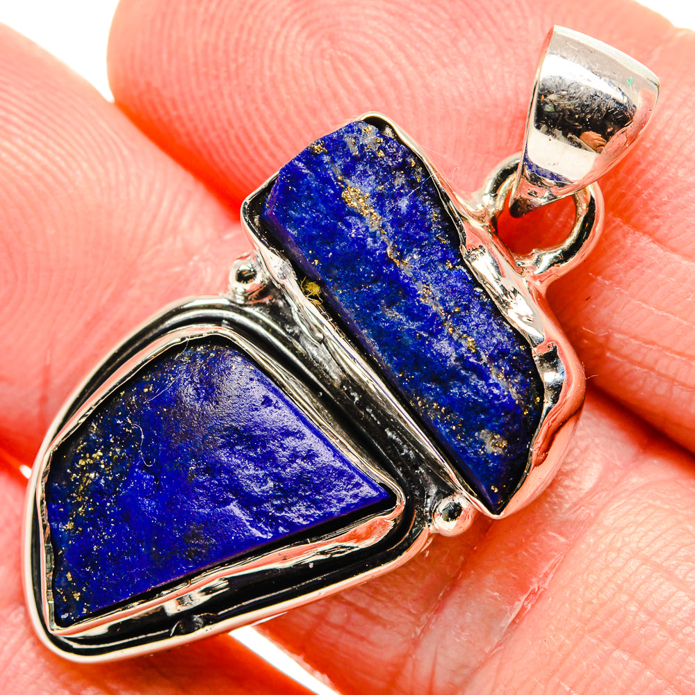 Rough Lapis Lazuli Pendant 1 1/2" (925 Sterling Silver) PD36307