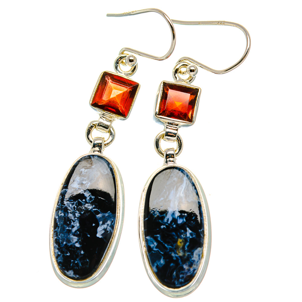 Pietersite, Garnet Earrings 2" (925 Sterling Silver) EARR431771