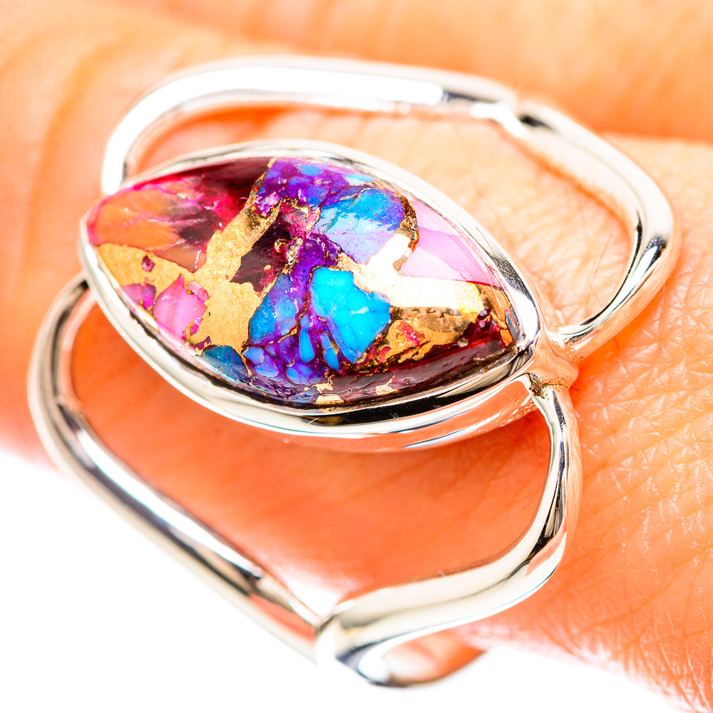 Kingman Pink Dahlia Turquoise Ring Size 10 (925 Sterling Silver) RING136476