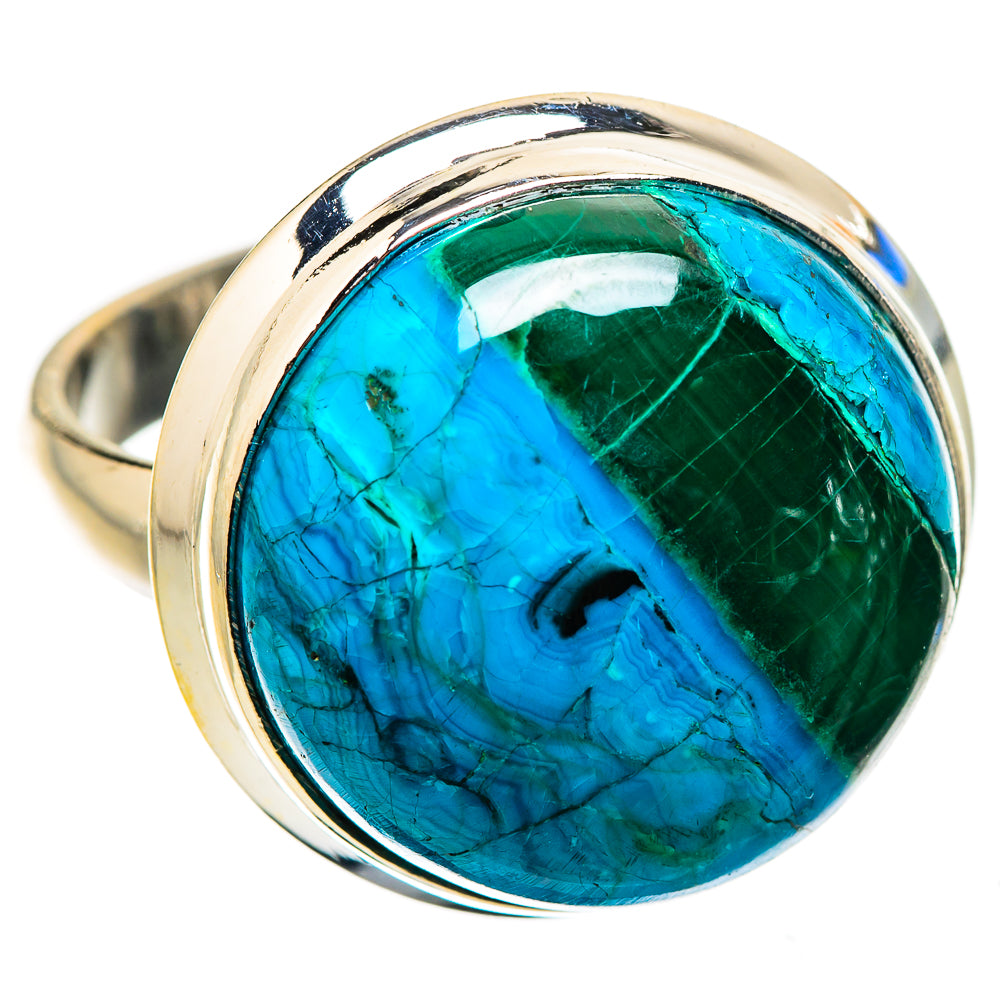 Anasilvercos Malachite In Chrysocolla Ring Size 8.75 (925 Sterling Silver)