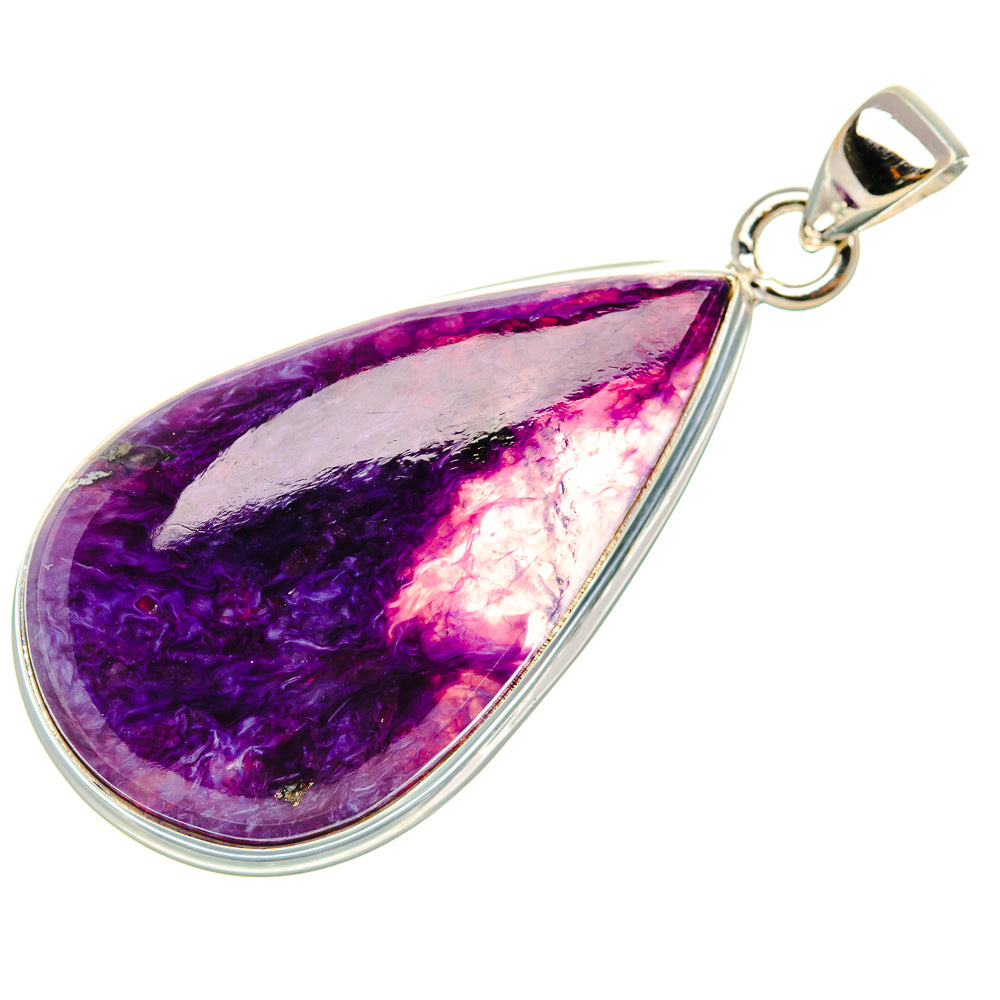 Charoite Pendant 1 7/8" (925 Sterling Silver) PD37518
