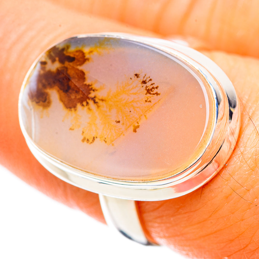 Scenic Dendritic Agate Ring Size 7.25 (925 Sterling Silver) RING135428