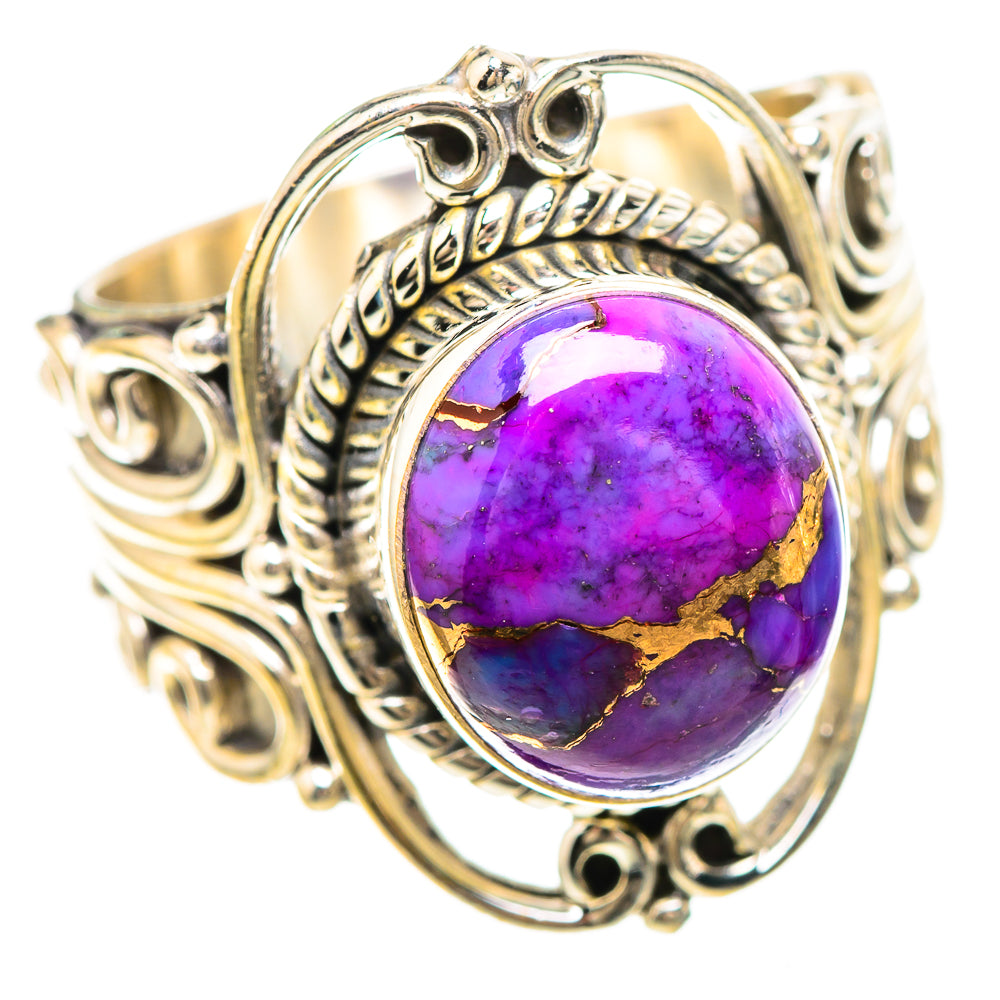 Purple Copper Composite Turquoise Ring Size 7.5 (925 Sterling Silver) RING136981