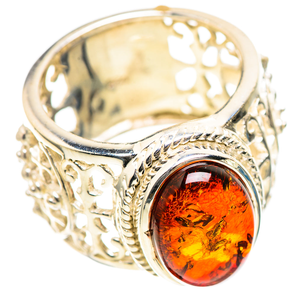 Large Baltic Amber Ring Size 8.75 (925 Sterling Silver) RING136359