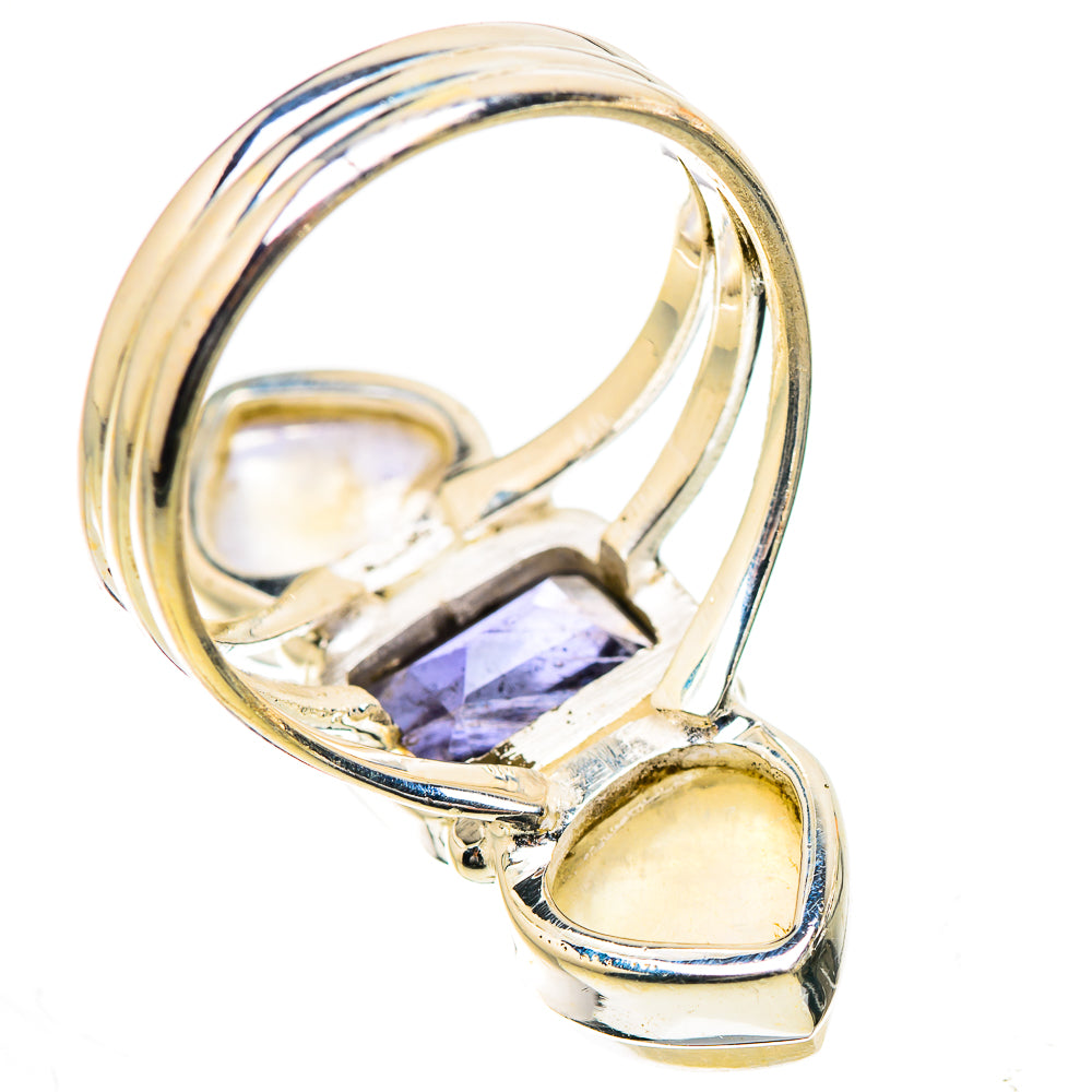 Faceted Tanzanite, Rainbow Moonstone Ring Size 8 (925 Sterling Silver) RING135436