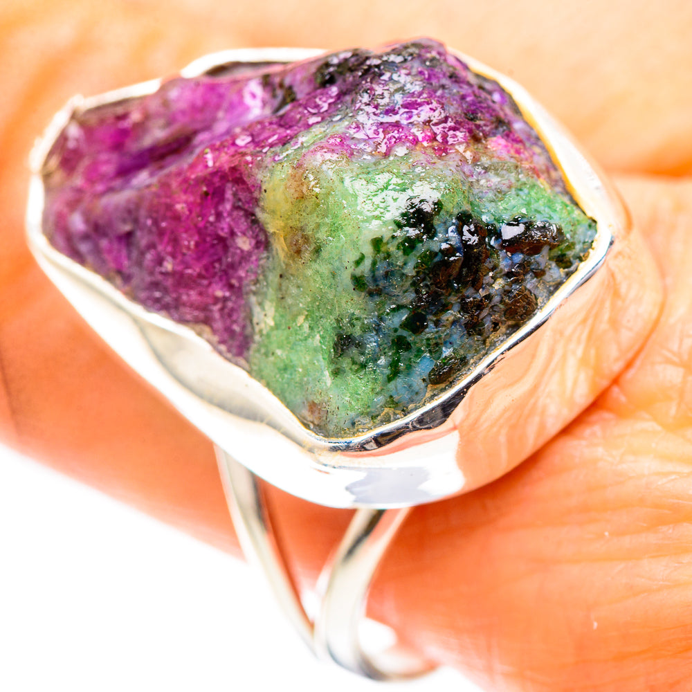 Large Rough Ruby Zoisite Ring Size 10.25 (925 Sterling Silver) RING136745