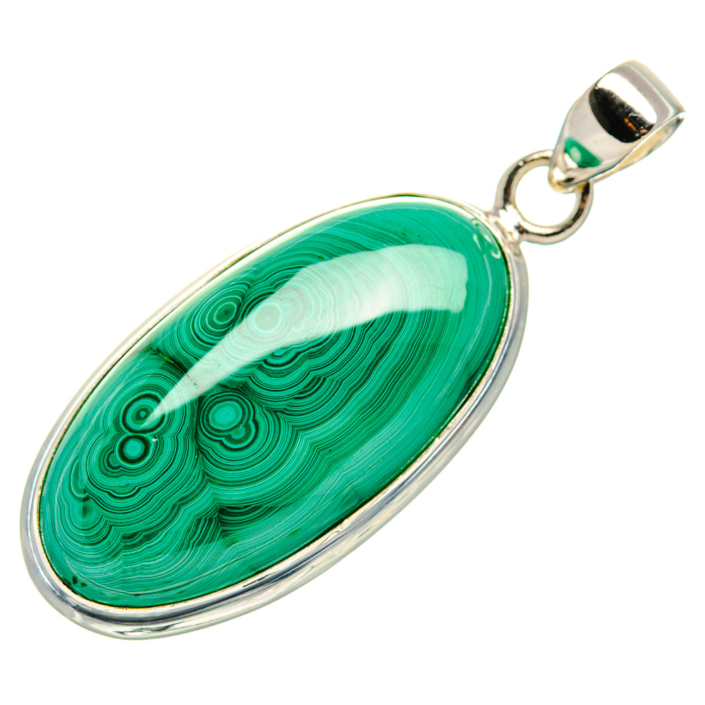 Malachite Pendant 1 3/4" (925 Sterling Silver) PD36990