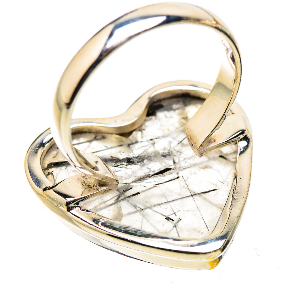 Anasilvercos Large Tourmalinated Quartz Ring Size 9.75 (925 Sterling Silver)