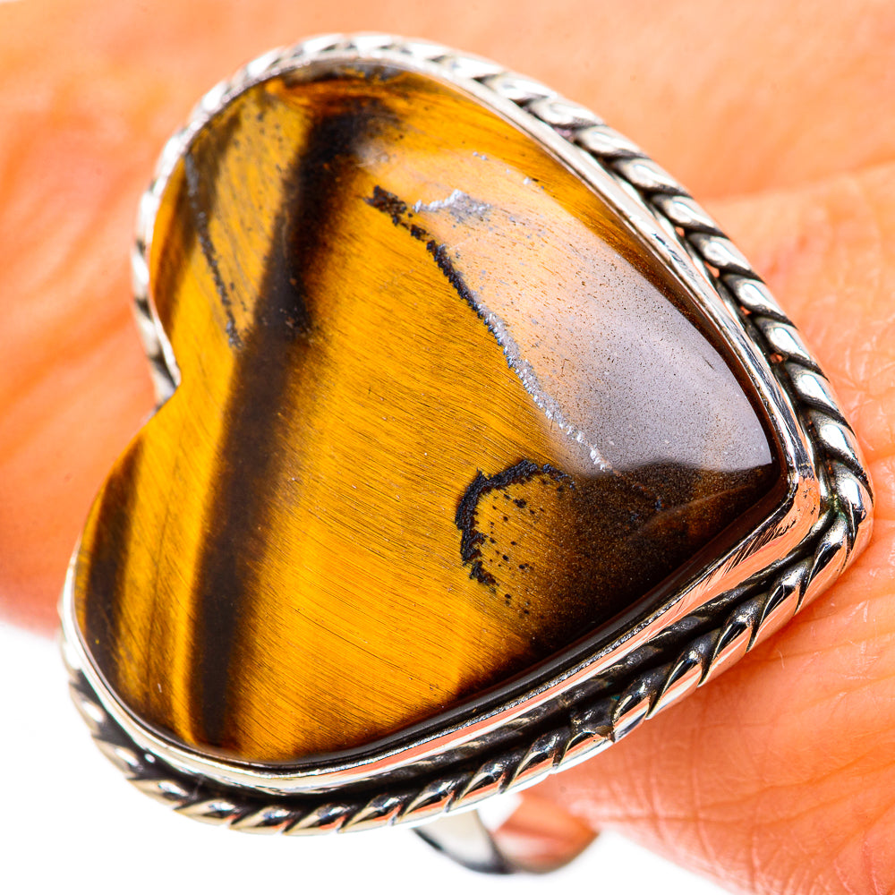Large Tiger Eye Ring Size 10.75 (925 Sterling Silver) RING135771