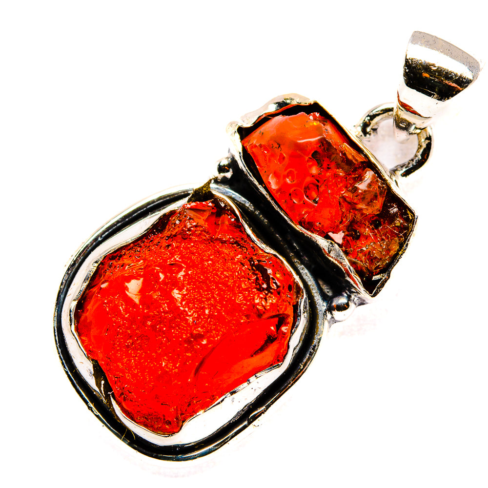 Rough Carnelian Pendant 1 1/2" (925 Sterling Silver) PD36739