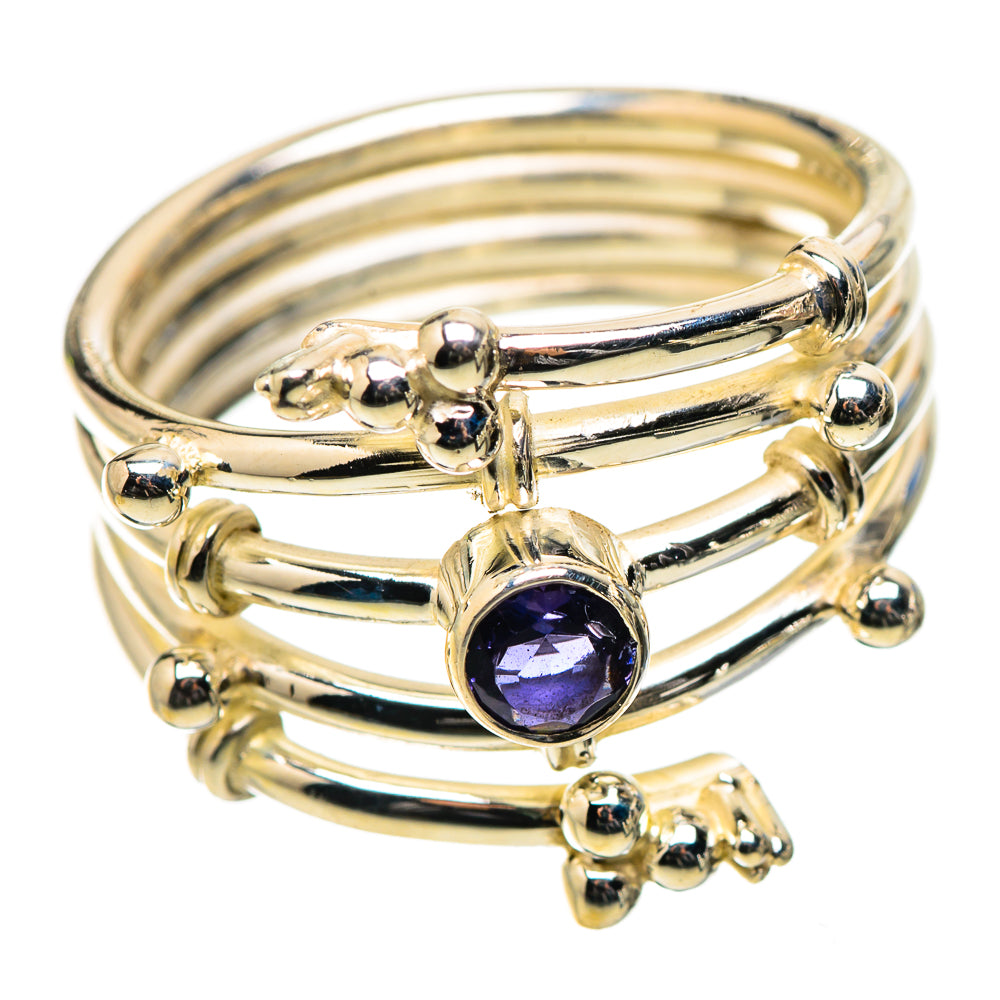 Anasilvercos Faceted Tanzanite, Rainbow Moonstone Ring Size 7.5 (925 Sterling Silver)