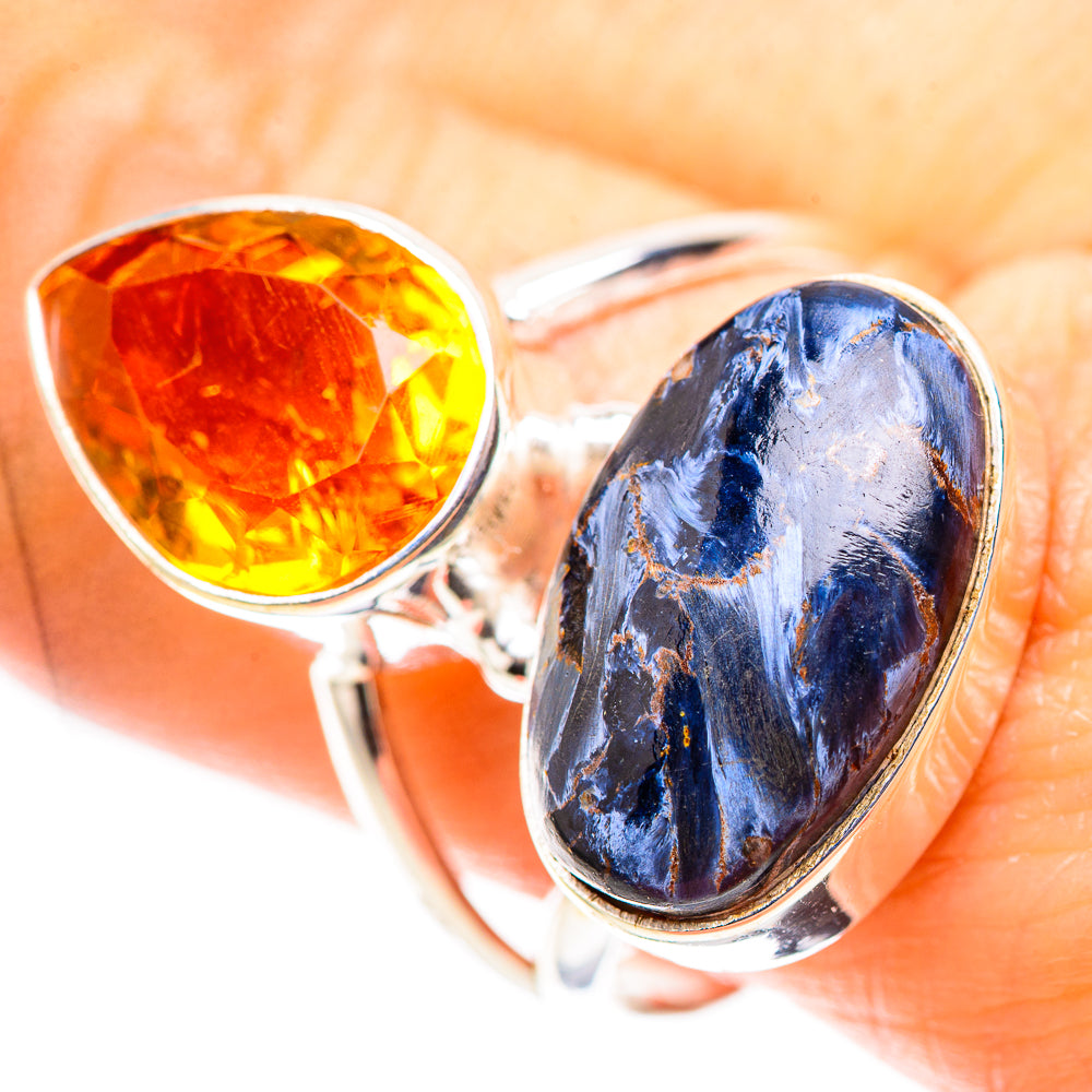 Large Pietersite, Citrine 925 Sterling Silver Ring Size 10 (925 Sterling Silver) RING137562