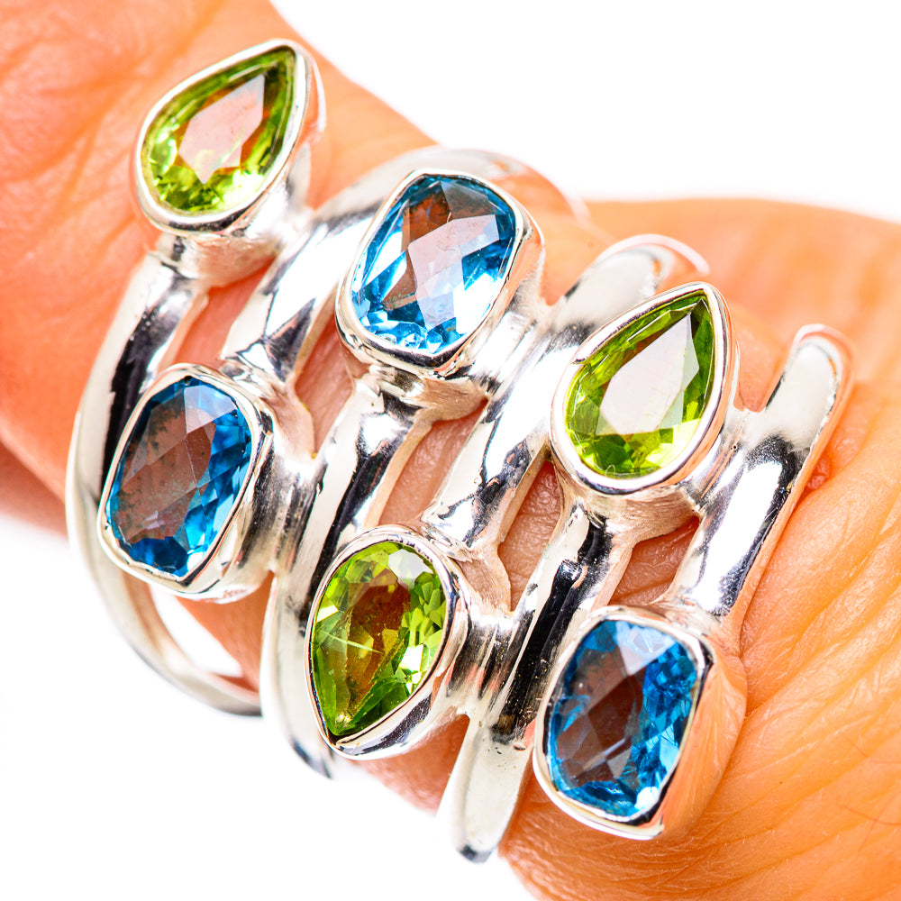 Peridot, Blue Topaz Ring Size 6.25 (925 Sterling Silver) RING135650