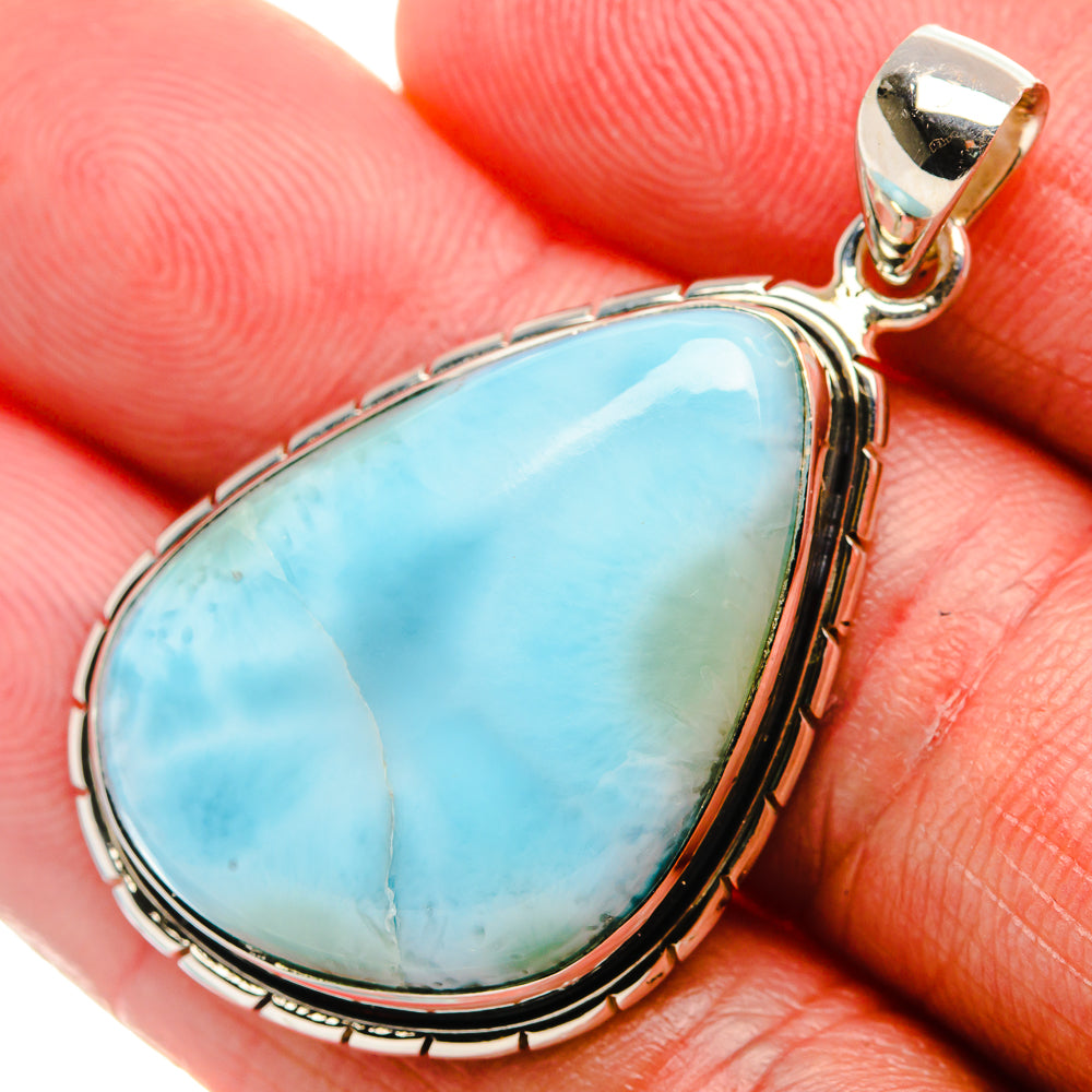 Larimar Pendant 1 3/4" (925 Sterling Silver) PD37557