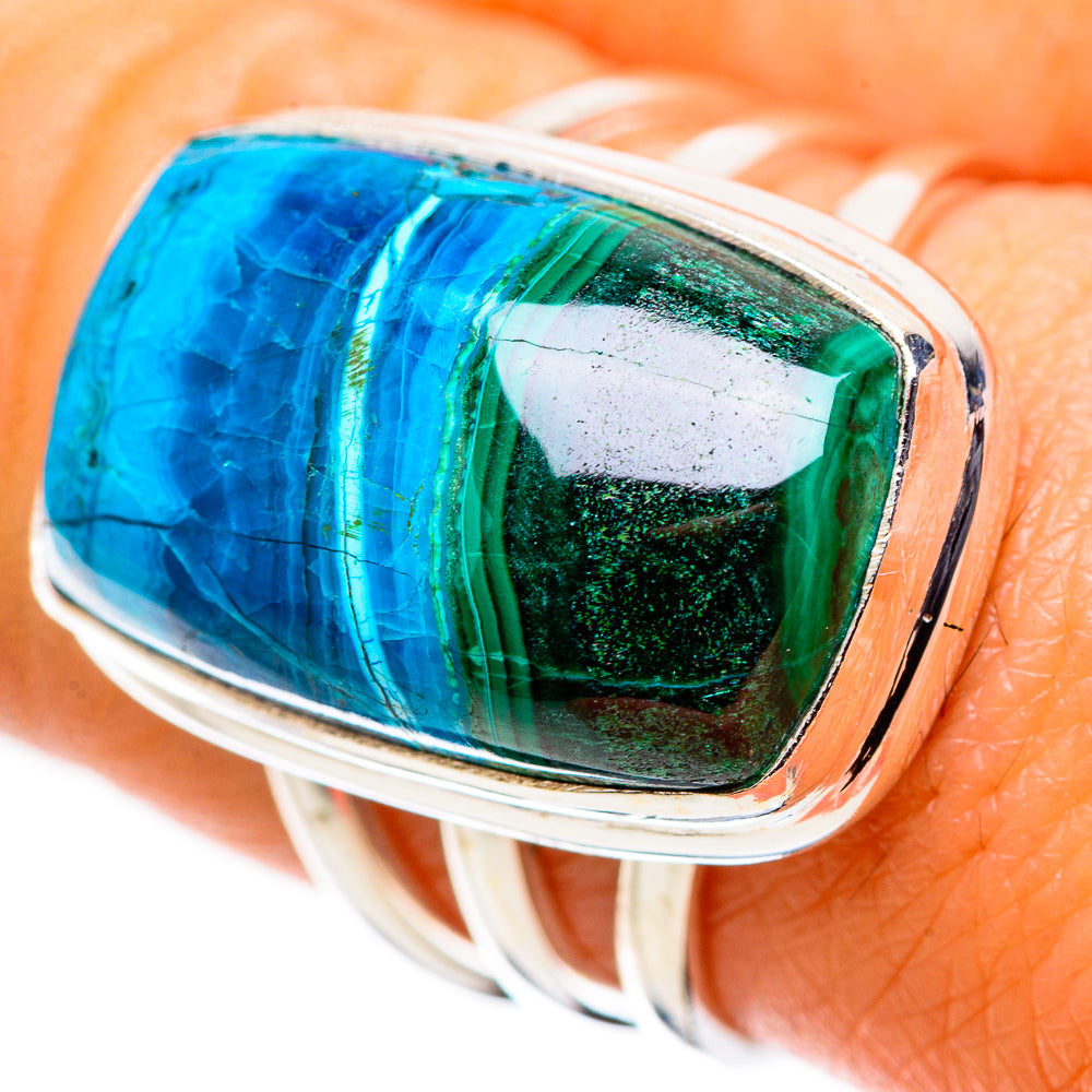 Malachite In Chrysocolla Ring Size 8 (925 Sterling Silver) RING135616