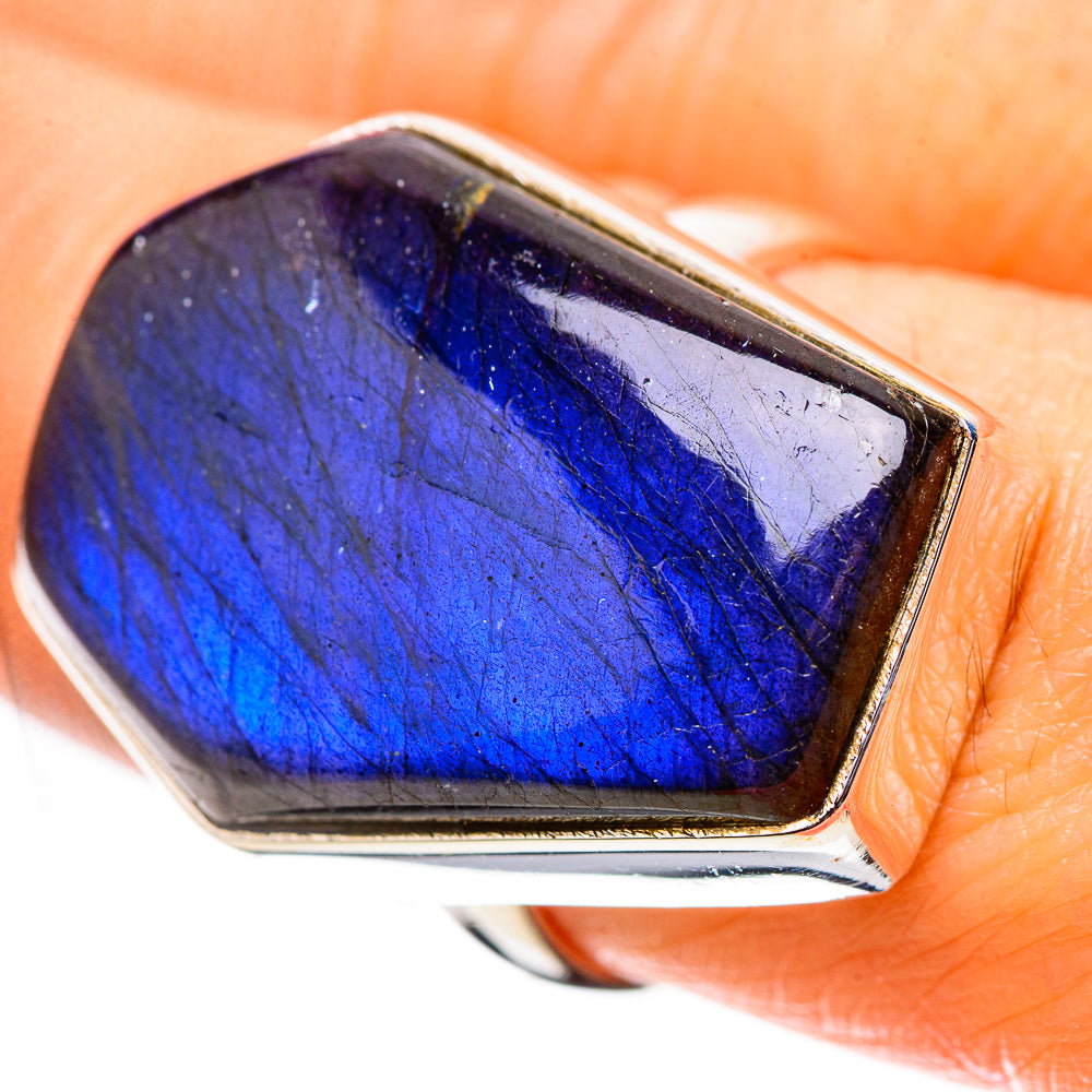 Anasilvercos Large Labradorite Ring Size 8 (925 Sterling Silver)