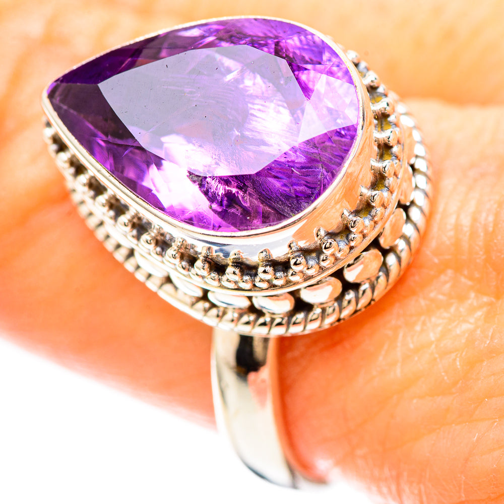 Faceted Amethyst Ring Size 9.25 (925 Sterling Silver) RING137014
